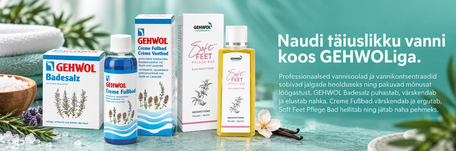 GEHWOL vannisoolad ja vannikontsentraadid